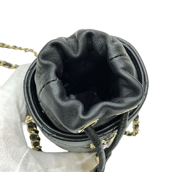 Chanel Matelasse Mini Bucket Bag Lambskin Black - Picture 5 of 8